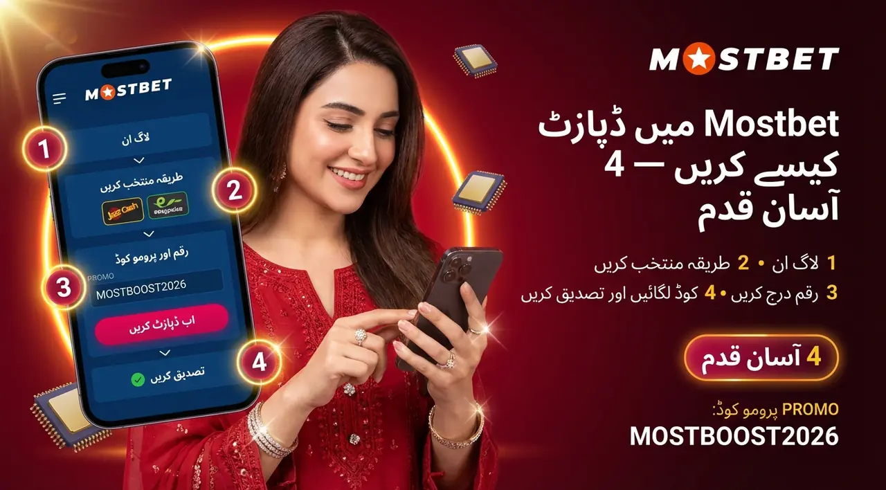 Steps for making the first Mostbet deposit