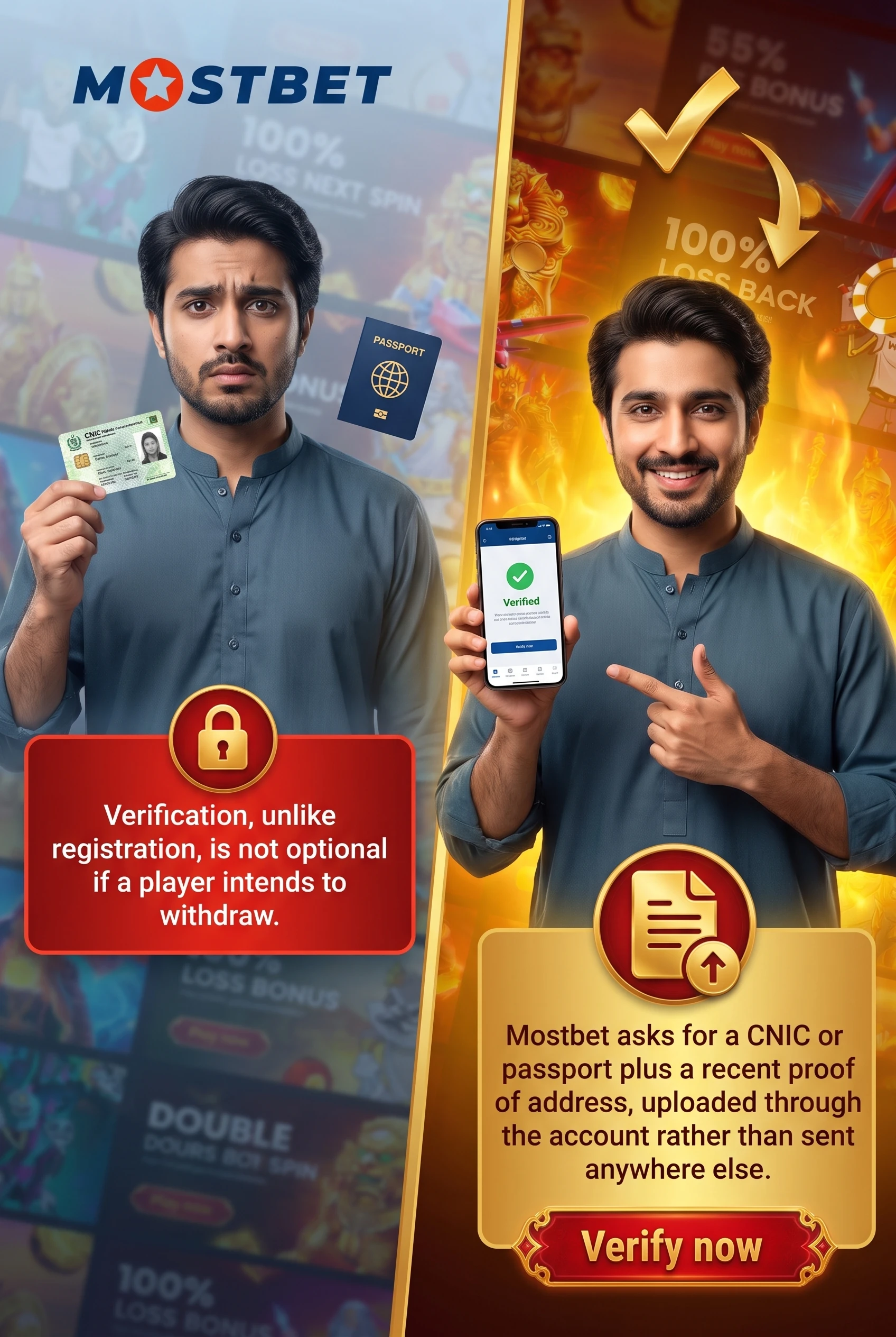 Mostbet KYC verification before the first withdrawal